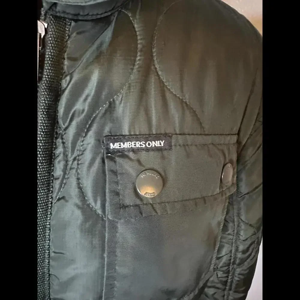 Members Only Puffer Jacket Army Green Size Small - Picture 2 of 6
